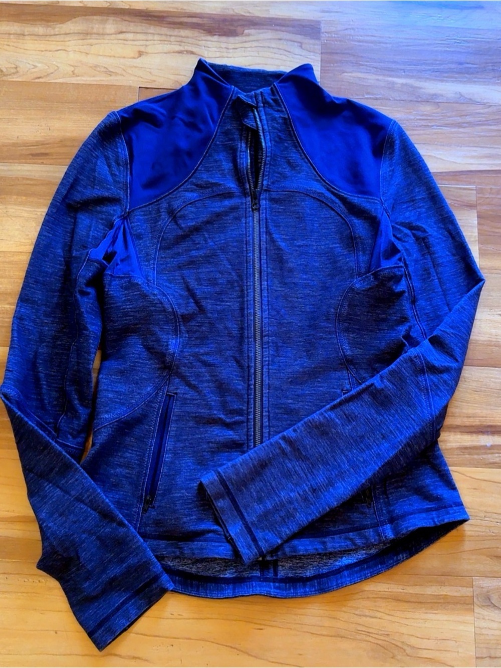 Lululemon Define Scuba Jacket Heathered Denim Blue Gray Size 10